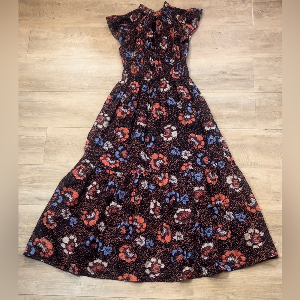 Cleobella Floral Maxi Dress in Black with Pink & Blue Accents - Picture 10 of 10